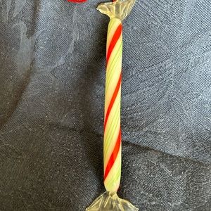 Vintage glass candy cane ornament